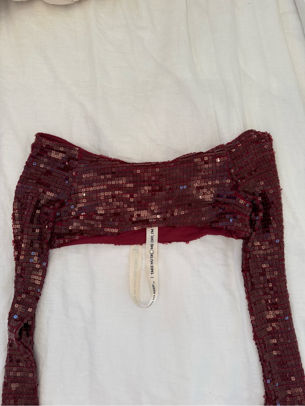 MARS THE LABEL THE NIA SEQUIN MAXI SKIRT SET IN WINE - Picture 12 of 14